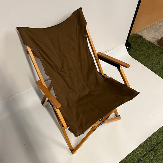 ANOBA(アノバ) ウッドハイバックチェア(コットンブラウン) ※背面右側に生地のほつれあり