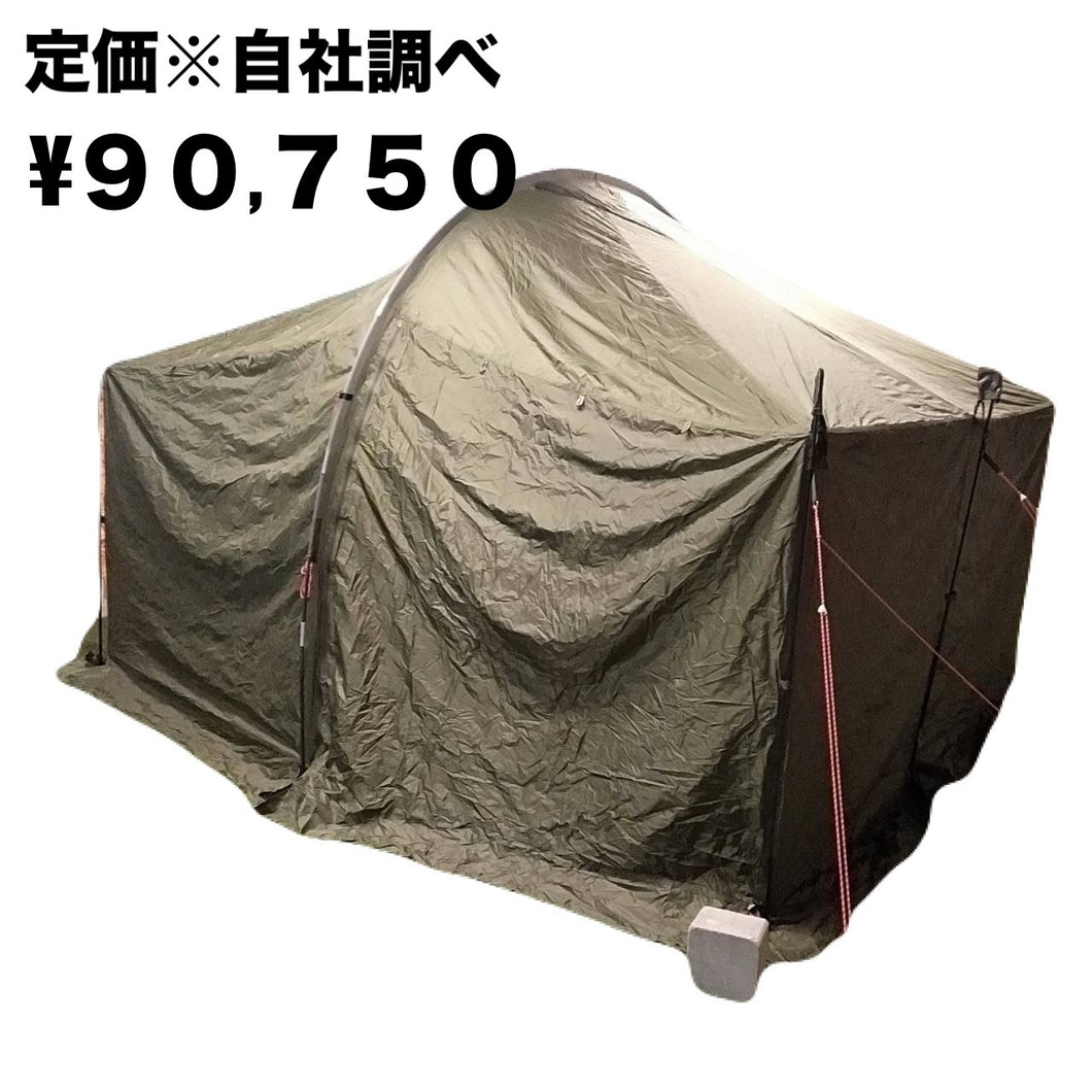 MINIMALWORKS Jack Shelter Plus (olive) with 3 sets of side poles (6 poles) *Center main pole is other company's no-name brand (can be set up)