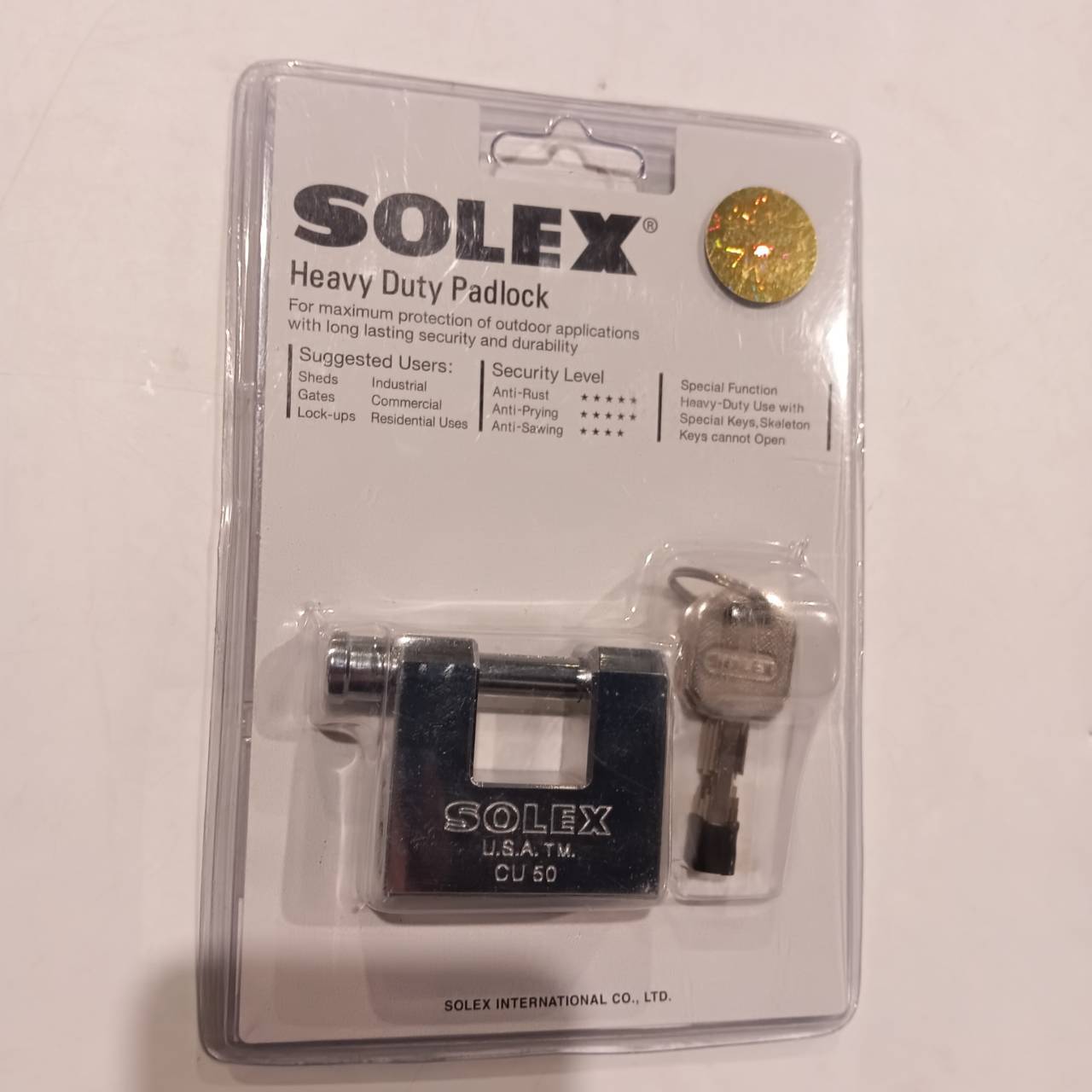 SOLEX(ソレックス) Heavy Duty Padlock ヘヴィデューティーパドロック CU50