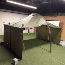 load image to gallery viewer, MINIMALWORKS Jack Shelter Plus (olive) with 3 sets of side poles (6 poles) *Center main pole is unbranded from another company (can be set up)
