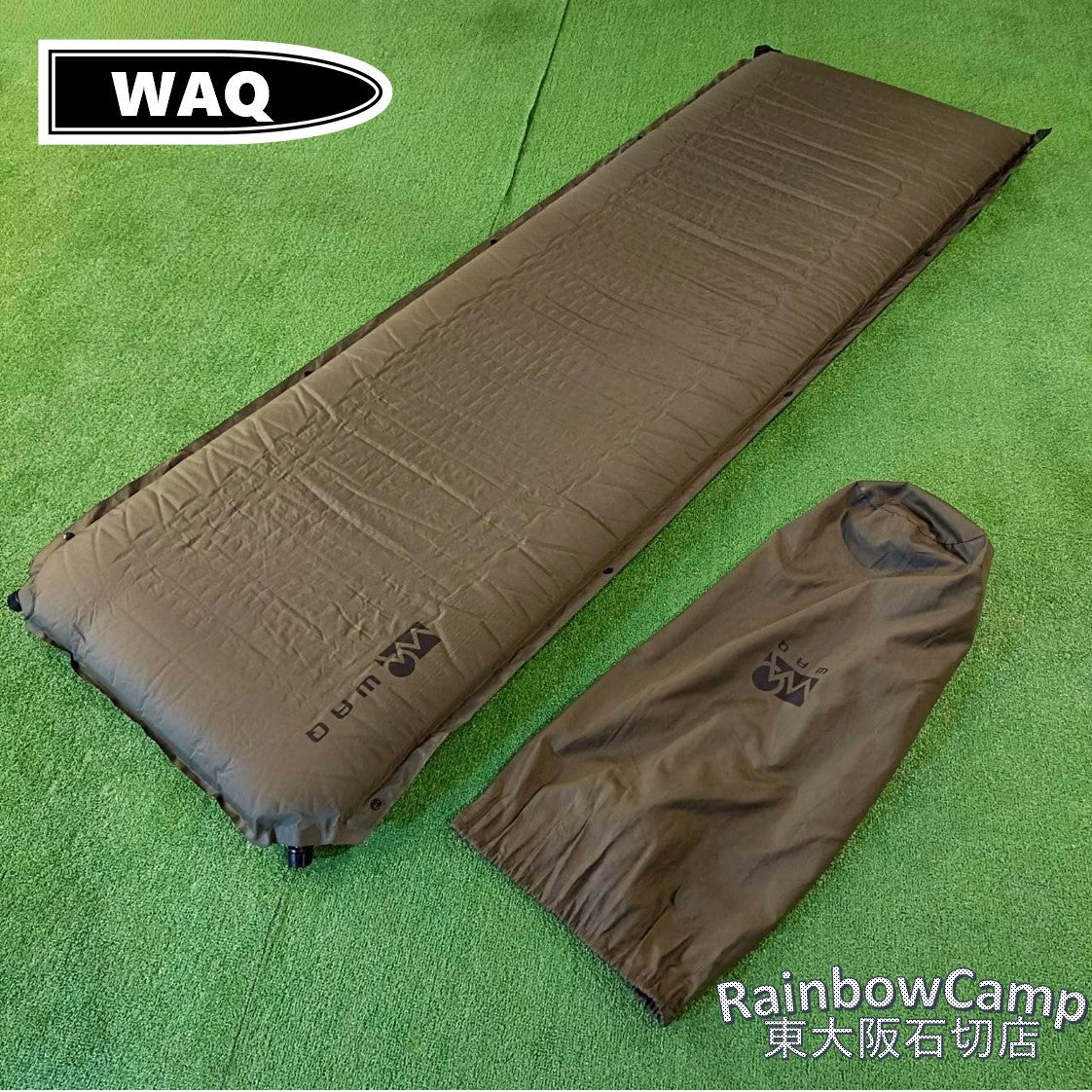 ◆WAQ(ワック)  インフレータブル式マット(オリーブ) シングル 同モデルで連結可能 厚み：8cm